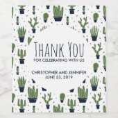 Étiquette Pour Bouteilles De Vin Rustic Dark Green Cactus Motif (Étiquettes simples)