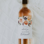 Étiquette Pour Bouteilles De Vin Rustic Earth Florals Bridesmaid Proposition<br><div class="desc">Ce étiquette à vin de fleurs de terre rustique bridesmaid proposition est parfait pour un mariage de automne. L'élégante décoration de tons de terre comprend des fleurs rustiques d'aquarelle en terre cuite,  en cuivre,  orange brûlé,  pêche,  rose roux et blanc crème avec style boho vintage.</div>