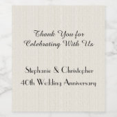 Étiquette Pour Bouteilles De Vin Rustic Faux Burlap Anniversaire Party (Étiquettes simples)