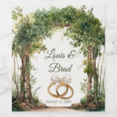 Étiquette Pour Bouteilles De Vin Rustic Forest Greenery Wedding Wine Bottle Label (Étiquettes simples)