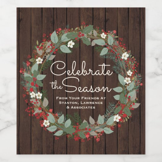 Étiquette Pour Bouteilles De Vin Rustic Holiday Vin bouteille Étiquette (Étiquettes simples)