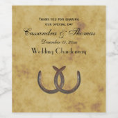 Étiquette Pour Bouteilles De Vin Rustic Horseshoes (Étiquettes simples)