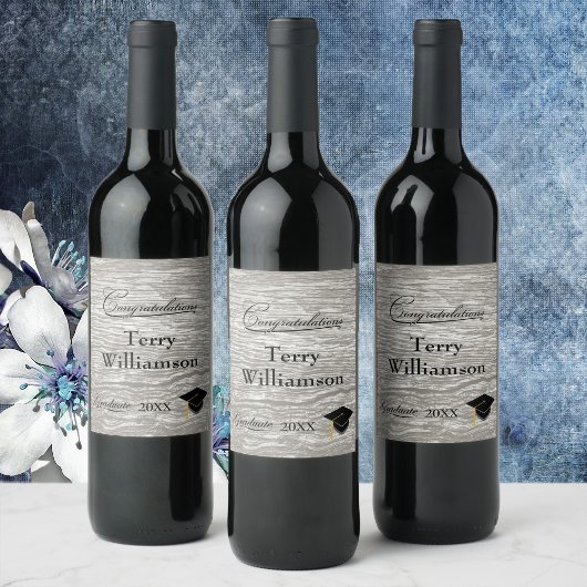 Étiquette Pour Bouteilles De Vin Rustic Western Barn Board Graduation Party