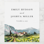 Étiquette Pour Bouteilles De Vin Rustic Winery Mariage paysage (Étiquettes simples)