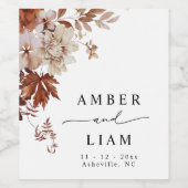 Étiquette Pour Bouteilles De Vin Rustique Aquarelle Mariage de automne Vin Étiquett (Étiquettes simples)