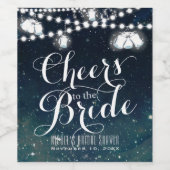 Étiquette Pour Bouteilles De Vin Rustique Céleste À LA MARIÉE Vin de Mariage (Étiquettes simples)