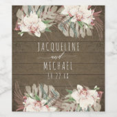 Étiquette Pour Bouteilles De Vin Rustique Elegant Orchidée Floral Plage Mariage du (Étiquettes simples)