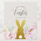 Étiquette Pour Bouteilles De Vin Rustique Elegant Pâques Personnalisé (Étiquettes simples)