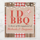 Étiquette Pour Bouteilles De Vin Rustique I Do BBQ Engagement Partie Couples Douche (Étiquettes simples)