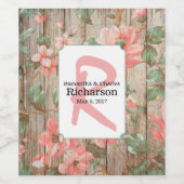 Étiquette Pour Bouteilles De Vin Rustique Printemps fleurit Mariage Étiquette de vi (Étiquettes simples)