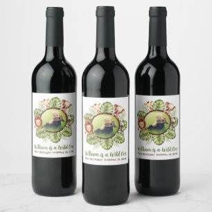 Étiquette Pour Bouteilles De Vin Safari Photo Animaux Jungle 1er Anniversaire