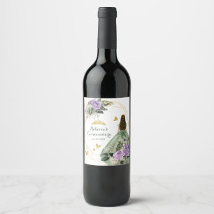 Étiquette Pour Bouteilles De Vin Sage Green Purple Quinceañera