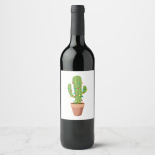 Étiquette Pour Bouteilles De Vin Saguaro Cactus Plante