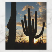 Étiquette Pour Bouteilles De Vin Saguaro Sunset II Arizona (Étiquettes simples)