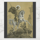 Étiquette Pour Bouteilles De Vin Saint George Patron d'Angleterre (Étiquettes simples)