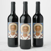 Étiquette Pour Bouteilles De Vin Saint Nicolas de Myre Art Orthodoxe Premium (Bouteilles)