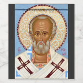 Étiquette Pour Bouteilles De Vin Saint Nicolas de Myre Art Orthodoxe Premium (Étiquettes simples)