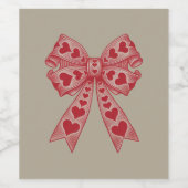 Étiquette Pour Bouteilles De Vin Saint Valentin Coeur Coquette arc Retro Valentine (Étiquettes simples)