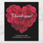 Étiquette Pour Bouteilles De Vin Saint Valentin fiançailles Cœur de Rose Rouge (Étiquettes simples)