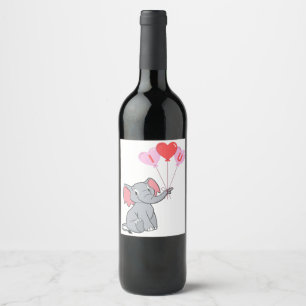 Étiquette Pour Bouteilles De Vin Saint Valentin mignon Je t'aime coeur