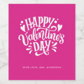 Étiquette Pour Bouteilles De Vin Saint Valentin Nom personnalisé (Étiquettes simples)