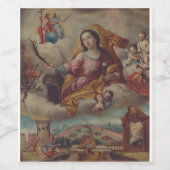 Étiquette Pour Bouteilles De Vin Sainte Barbara Vierge et martyr (Étiquettes simples)