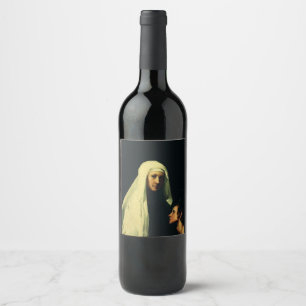 Étiquette Pour Bouteilles De Vin Sainte Françoise de Rome Ange Gardien Beaux-Arts