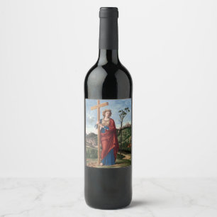Étiquette Pour Bouteilles De Vin Sainte Hélène avec la Vraie Croix Art sacré