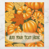Étiquette Pour Bouteilles De Vin Saison d'automne Halloween Citrouille Motif (Étiquettes simples)