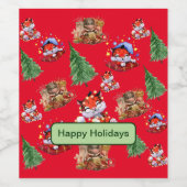 Étiquette Pour Bouteilles De Vin Saison de vacances Rouge (Étiquettes simples)