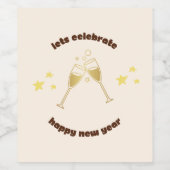 Étiquette Pour Bouteilles De Vin Salles de champagne Message de Nouvel An (Étiquettes simples)