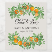 Étiquette Pour Bouteilles De Vin Salut à l'amour Mariage de fleurs orange (Étiquettes simples)