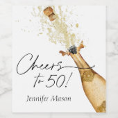Étiquette Pour Bouteilles De Vin Salutations à 50 anniversaire (Étiquettes simples)