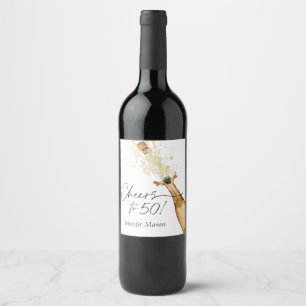 Étiquette Pour Bouteilles De Vin Salutations à 50 anniversaire