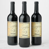 Étiquette Pour Bouteilles De Vin Salutations à 50 ans Parties scintillant satinée o (Bouteilles)