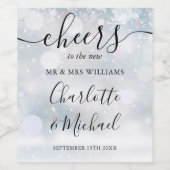 Étiquette Pour Bouteilles De Vin Salutations À M. Et Mme Winter Snow Script Mariage (Étiquettes simples)