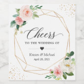 Étiquette Pour Bouteilles De Vin Salutations Au Mariage Moderne Élégant Flush Flora (Étiquettes simples)