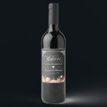 Étiquette Pour Bouteilles De Vin Salutations au Mariage Vintage Chalkboard Floral<br><div class="desc">Bravo au Mariage Vintage Chalkboard Floral Wine Étiquette. (1) Pour plus de personnalisation,  cliquez sur le lien "customiser plus loin" et utilisez notre outil de conception pour modifier ce modèle. (2) Si vous avez besoin d'aide ou d'articles correspondants,  veuillez me contacter.</div>