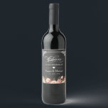 Étiquette Pour Bouteilles De Vin Salutations au Mariage Vintage Chalkboard Floral<br><div class="desc">Bravo au Mariage Vintage Chalkboard Floral Wine Étiquette. (1) Pour plus de personnalisation,  cliquez sur le lien "customiser plus loin" et utilisez notre outil de conception pour modifier ce modèle. (2) Si vous avez besoin d'aide ou d'articles correspondants,  veuillez me contacter.</div>