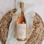 Étiquette Pour Bouteilles De Vin Salutations Blush Pink Gold Coastal Beach Mariage