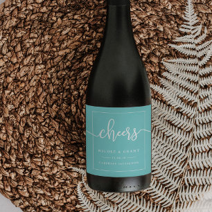 Étiquette Pour Bouteilles De Vin Salutations Mariage Favor Vin Étiquette Aqua