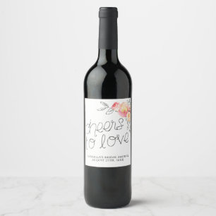 Étiquette Pour Bouteilles De Vin Salutations Pour Aimer La Fête des mariées