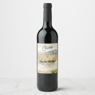 Étiquette Pour Bouteilles De Vin Salutations Théâtre antique d'Athènes Grèce Art