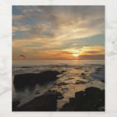 Étiquette Pour Bouteilles De Vin San Diego Sunset (Étiquettes simples)