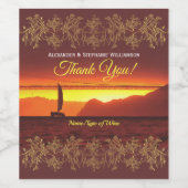 Étiquette Pour Bouteilles De Vin San Francisco Merci Sunset 1124 (Étiquettes simples)