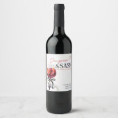 Étiquette Pour Bouteilles De Vin Sangria et Sass, Perles, Rubans (Devant)