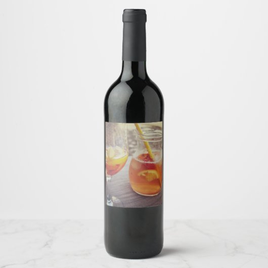 Étiquette Pour Bouteilles De Vin Sangria et Soleil (Devant)