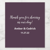 Étiquette Pour Bouteilles De Vin Sangria violet Mariage couleur solide (Étiquettes simples)