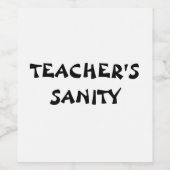 Étiquette Pour Bouteilles De Vin Sanité de l'enseignant (Étiquettes simples)