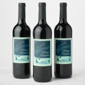 Étiquette Pour Bouteilles De Vin Santa and his Reindeers (Bouteilles)